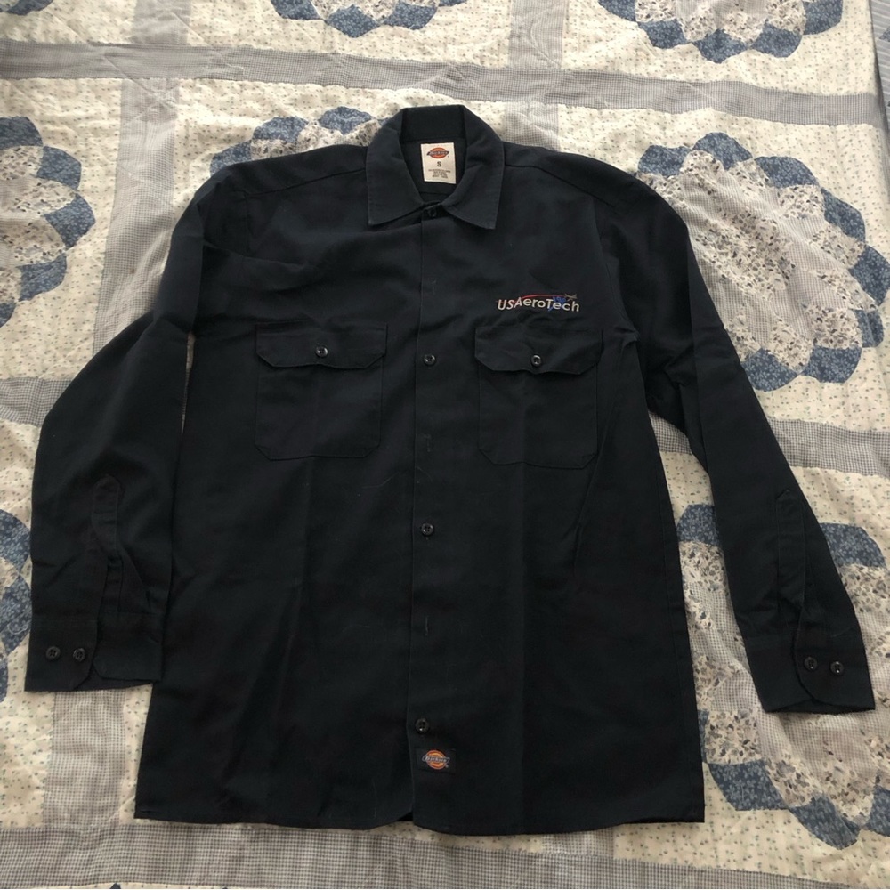 Dickies Dark Navy Long-Sleeve Button-Down Shirt